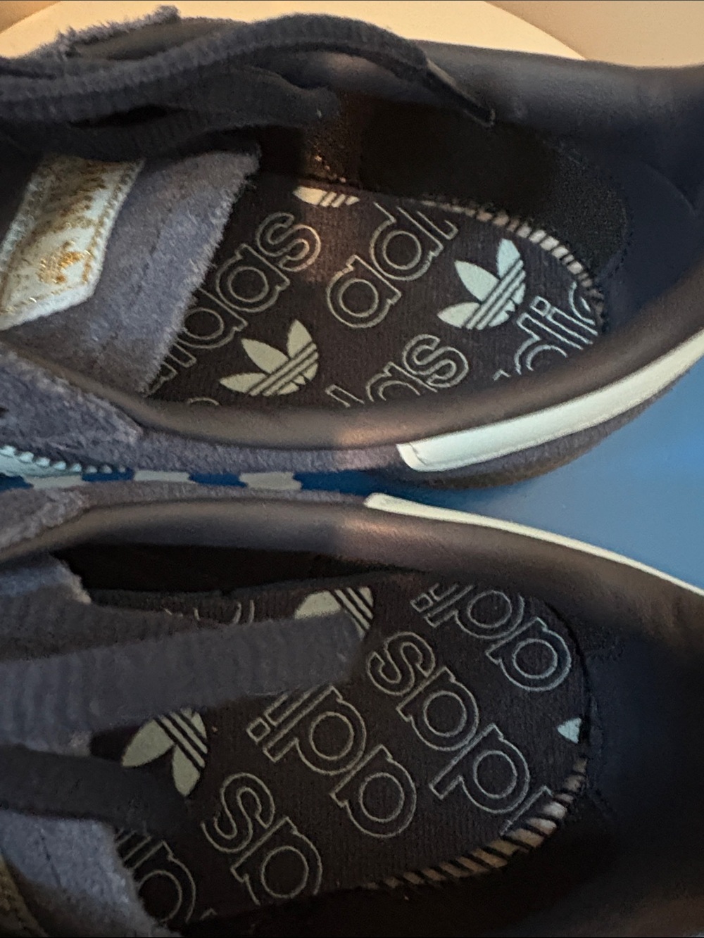 adidas Spezial Suede Sneakers in Navy and White with Gum Sole - Picture 4 of 6